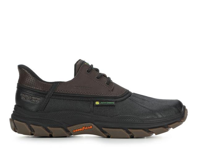 Men's John Deere by Skechers 256002 Tanzier Slip-On Shoes in Chocolate/Black color