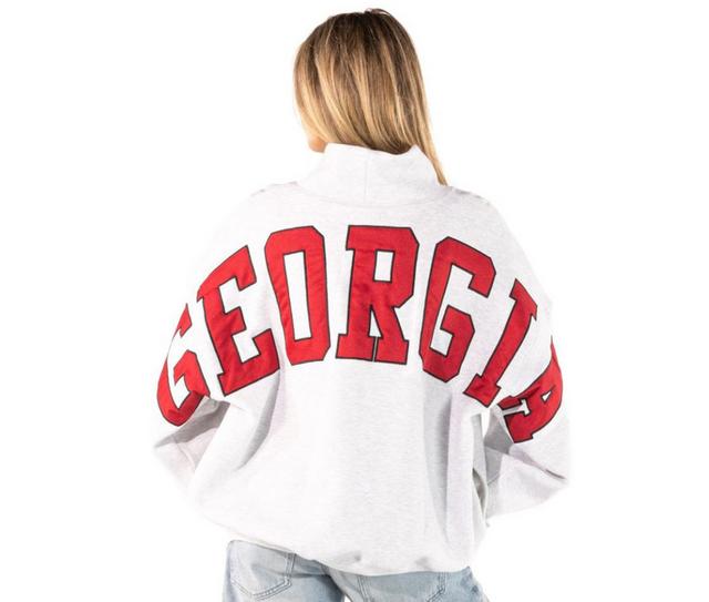 Simply Southern Adults' State Mock Neck Sweatshirt in Georgia color