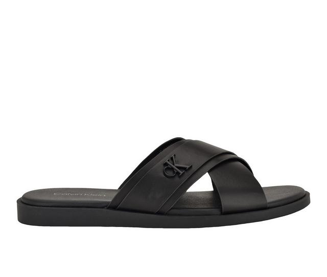Men's Calvin Klein Elern Slide Sandals in Black color