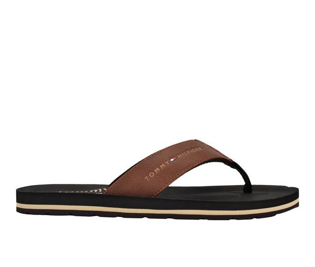 Men's Tommy Hilfiger Odunan Flip-Flops in Cognac Multi color