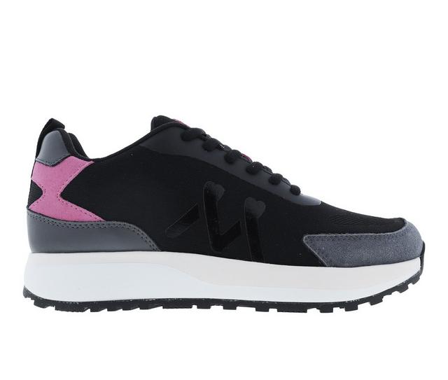 Women's Mykos Tori Sneakers in Black/Fuchsia color