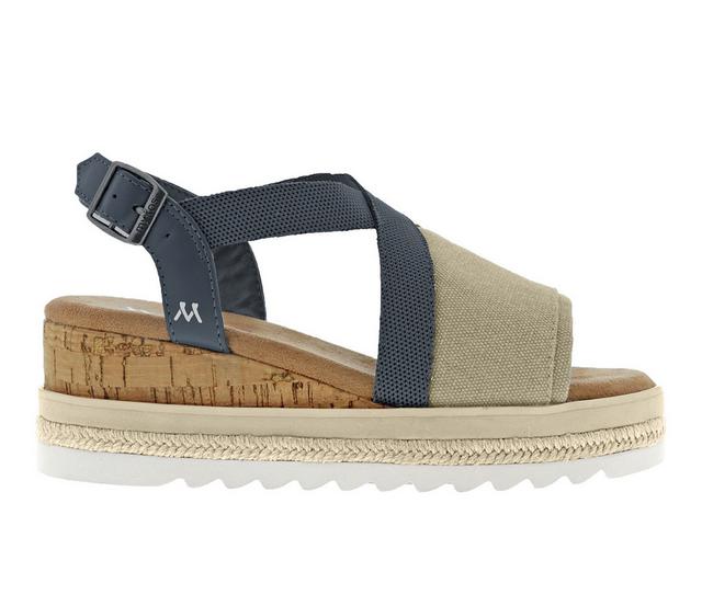 Women's Mykos Orinthia Wedges in Navy/Smoke color
