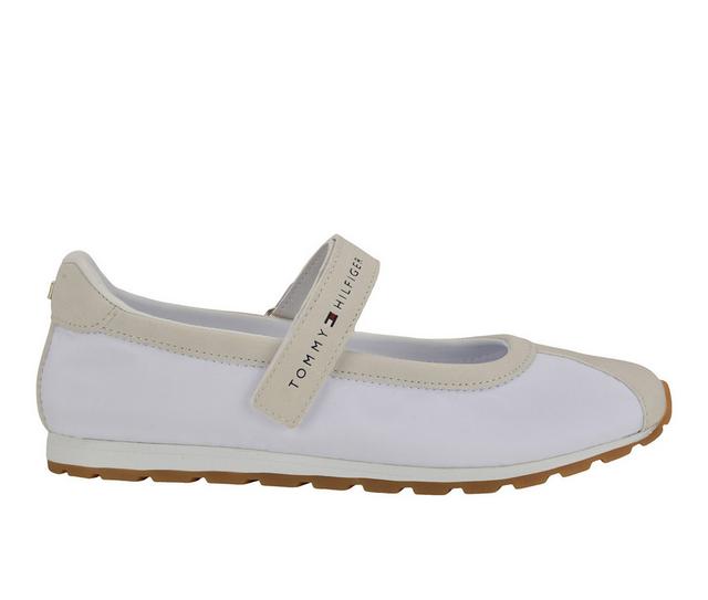 Women's Tommy Hilfiger Macea Flats in White/Beige color