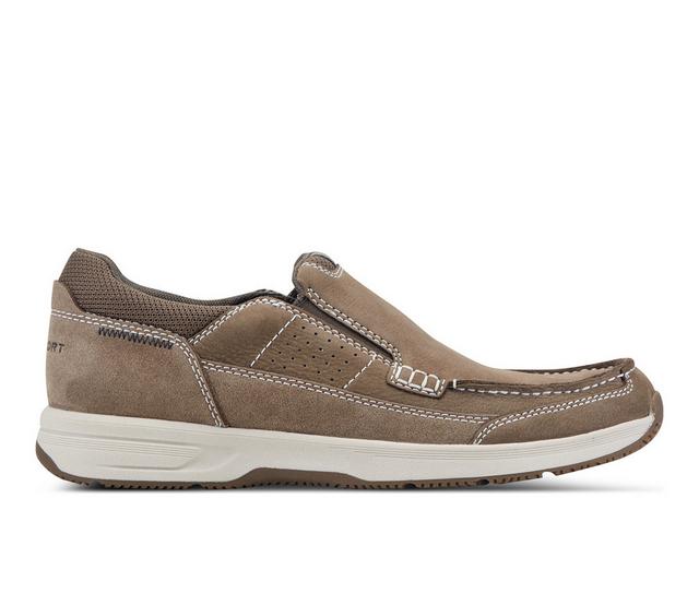 Men's Rockport Atwell Slip-On Shoes in Dark Taupe color