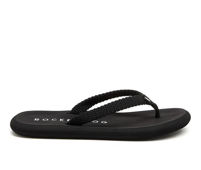 Women's Rocket Dog Sunset Slim Flip-Flops in Black color