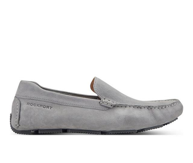 Men's Rockport Rodger Loafers in Light Grey color