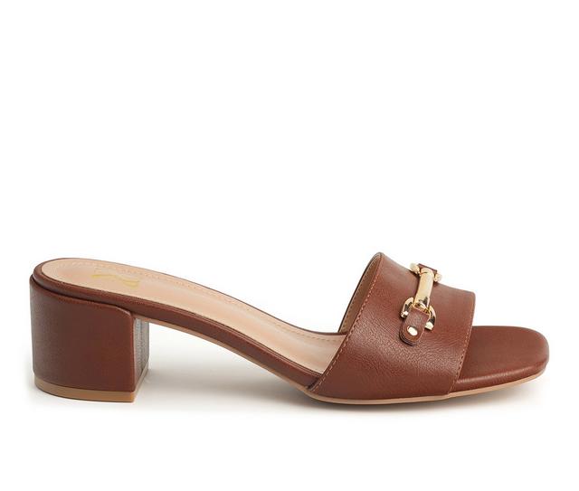 Women's New York and Company Maxine Dress Sandals in Cognac color