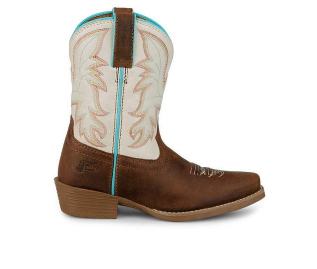 Girls' Justin Boots Little Kid & Big Kid Whinny Cowboy Boots in Brown/White color