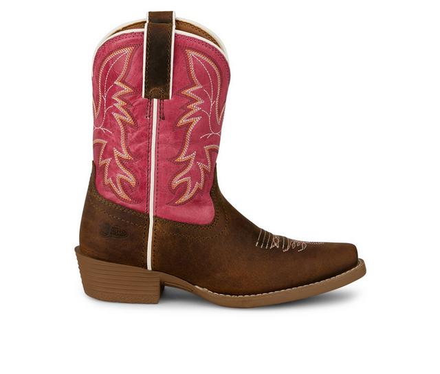 Girls' Justin Boots Little Kid & Big Kid Whinny Cowboy Boots in Brown/Pink color