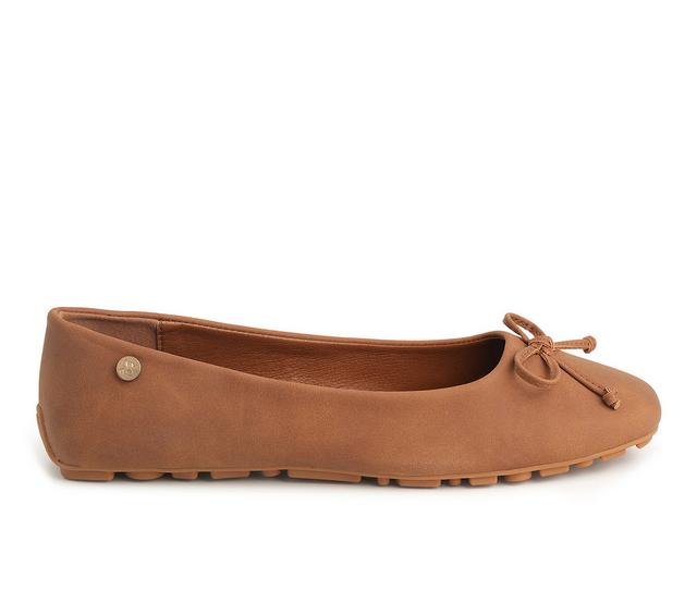 Women's New York and Company Frankie Flats in Cognac color