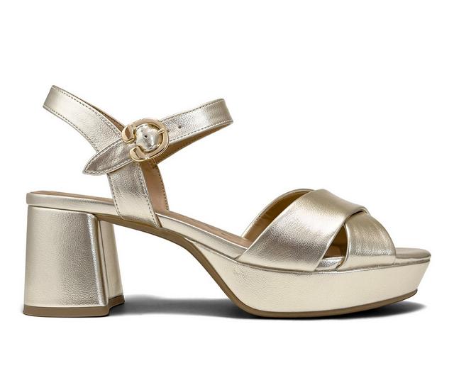 Women's Aerosoles Charlye Platform Sandals in Soft Gold color