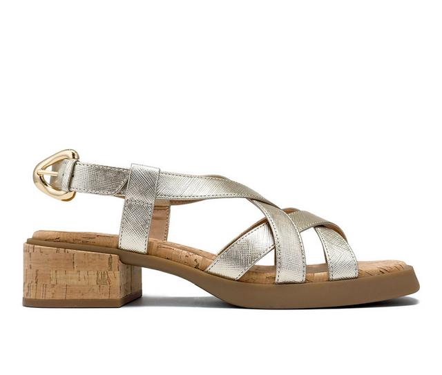 Women's Aerosoles Daily Heeled Sandals in Soft Gold color
