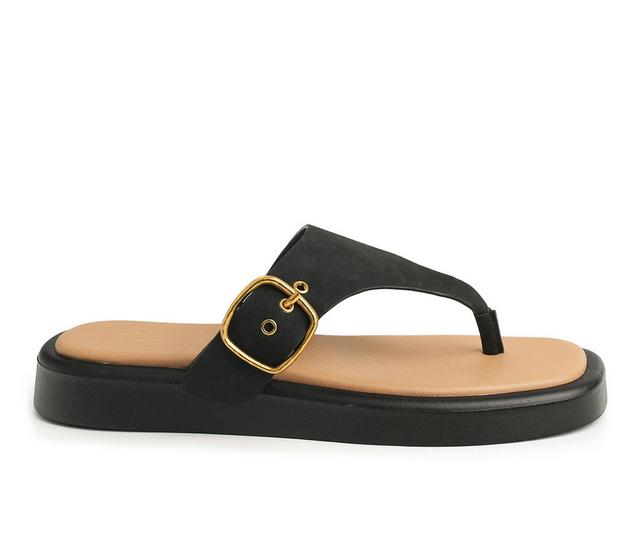 Women's New York and Company Jet Sandals in Black color