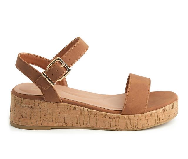 Women's New York and Company Halina Wedges in Cognac color