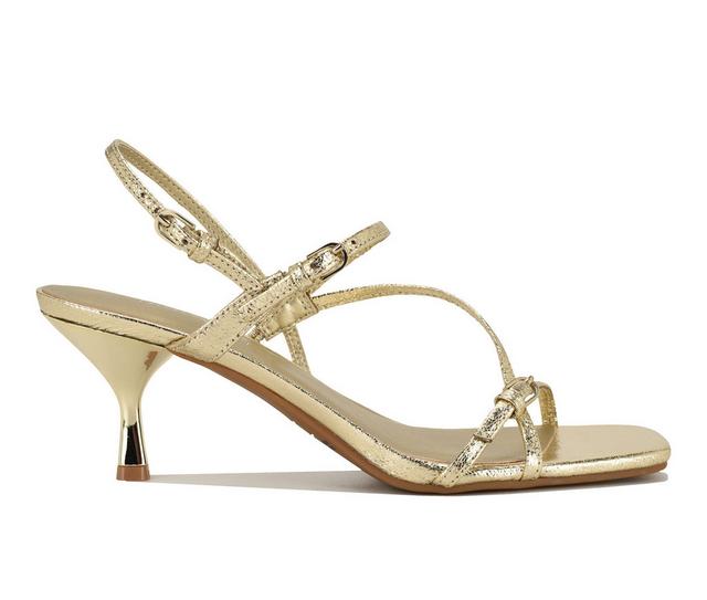 Women's Nine West Hallow Dress Sandals in Gold color