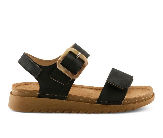 Women's Flexus Bravies Footbed Sandals in Black color