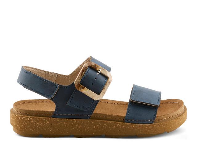 Women's Flexus Bravies Footbed Sandals in Blue color