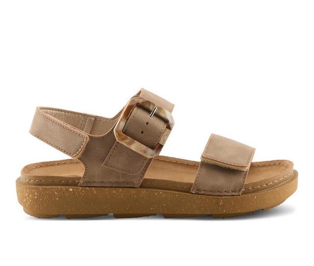 Women's Flexus Bravies Footbed Sandals in Taupe color