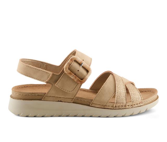 Women's Flexus Cabianna Footbed Sandals in Beige Multi color