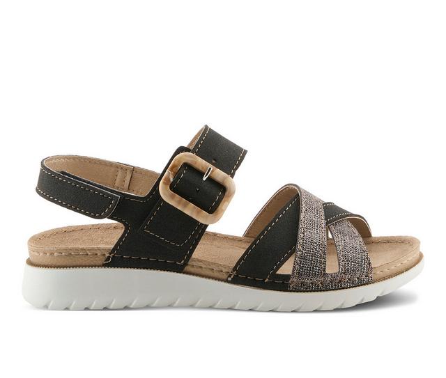 Women's Flexus Cabianna Footbed Sandals in Black Multi color
