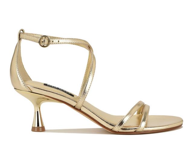 Women's Nine West Jettie Dress Sandals in Gold Patent color
