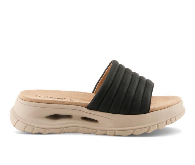 Women's Flexus Filman Platform Slides in Black color