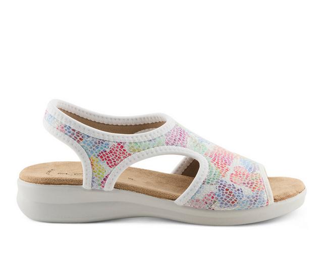 Women's Flexus Nyaman-Art Sport Sandals in White Multi color
