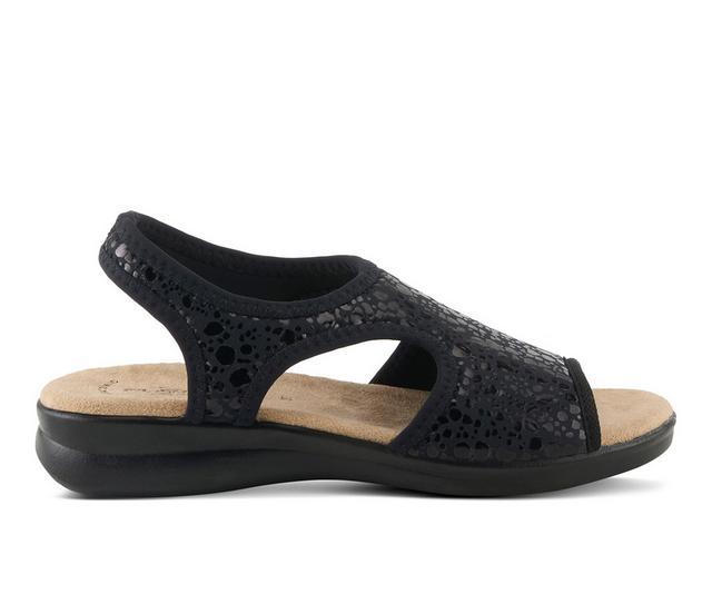 Women's Flexus Nyaman-Crackle Sandals in Black color