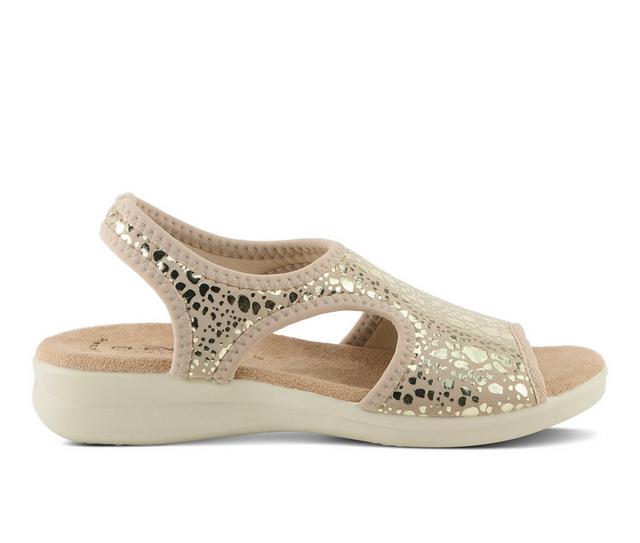 Women's Flexus Nyaman-Crackle Sandals in Gold color