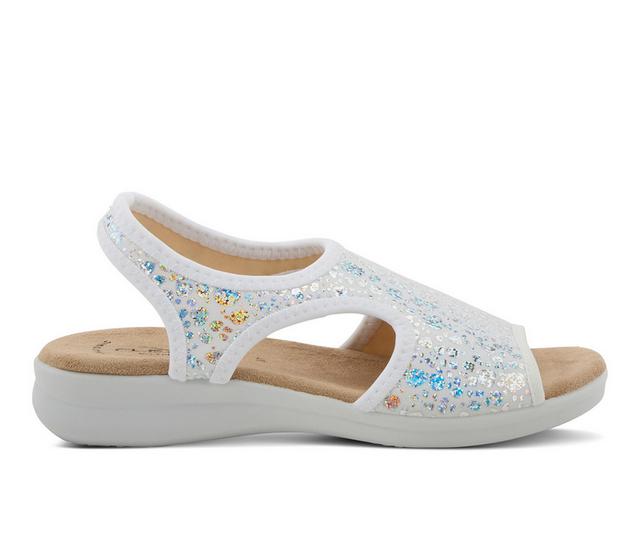 Women's Flexus Nyaman-Crackle Sandals in Silver color