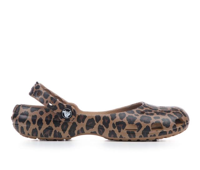 Women's Crocs Classic Animal Ballet Ballet Flats in Sepia/Leopard color