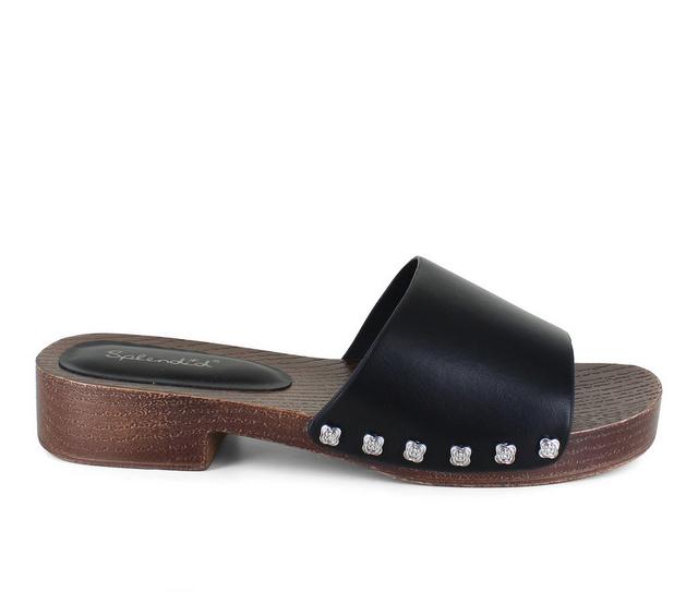 Women's Splendid Mila Platform Slides in Black color