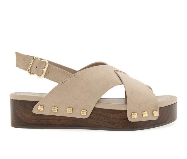 Women's Splendid Quadry-Wood Platform Sandals in Moonstone color
