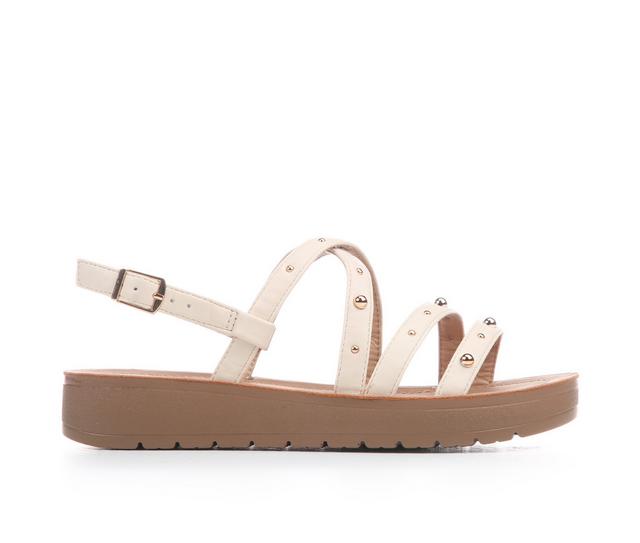 Girls' Soda Little Kid & Big Kid Karen Sandals in Cream Petal color