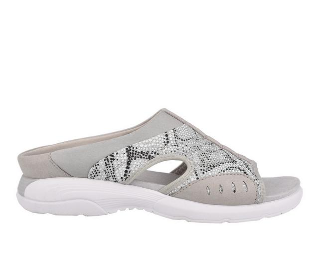 Women's Easy Spirit Traciee Sandals in Silver Snake color