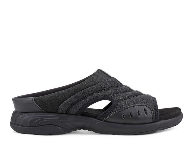 Women's Easy Spirit Traciee Sandals in Black Glitter color