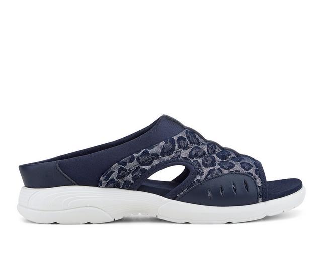 Women's Easy Spirit Traciee Sandals in Denim Leopard color