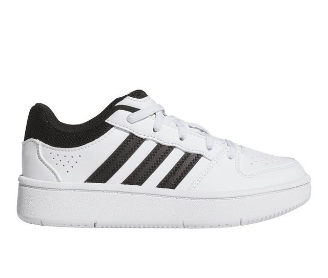 Boys' Adidas Little Kid Hoops Classic Basketball Shoes in Wht/Blk/Gry color