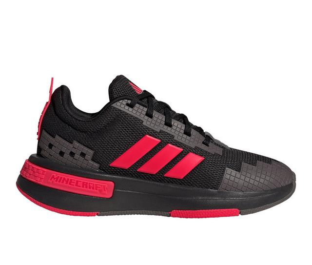 Boys' Adidas Little Kid Minecraft Pro Running Shoes in Blk/Gry/Red color