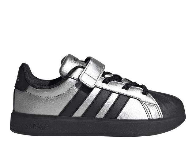 Boys' Adidas Little Kid & Big Kid Streettalk EL Sneakers in Silv/Black/Silv color