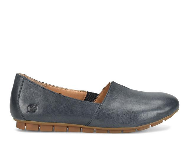 Women's Born Sebra Flats in Denim Blue color