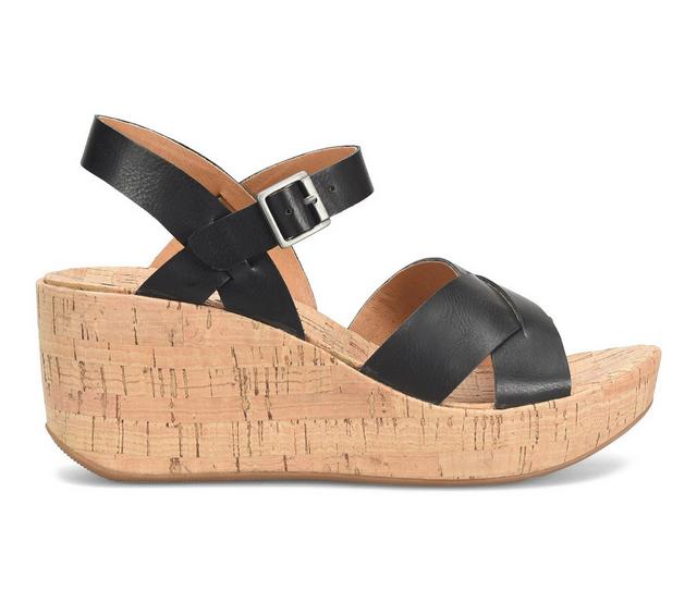 Women's Korks Denuca Wedge Sandals in Black color