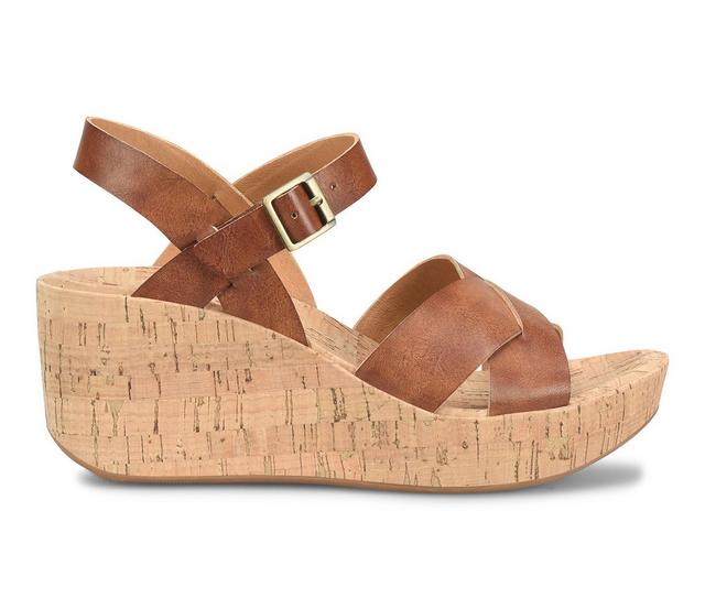 Women's Korks Denuca Wedge Sandals in Tan-Caramello color
