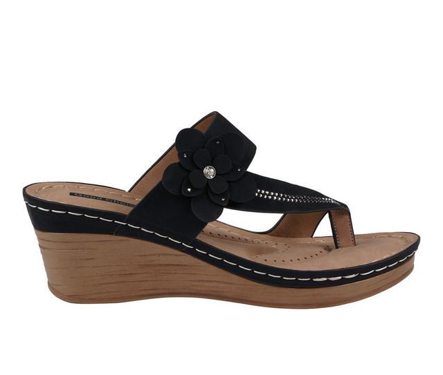 Women's GC Shoes Taryn Wedge Sandals in Black color