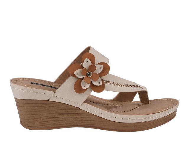 Women's GC Shoes Taryn Wedge Sandals in Beige color