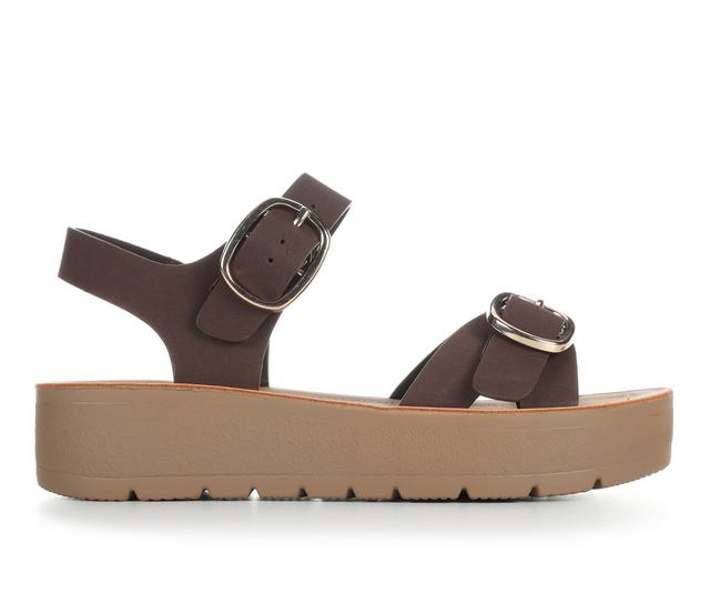Women's Soda Jacob-S Wedges in Brown color