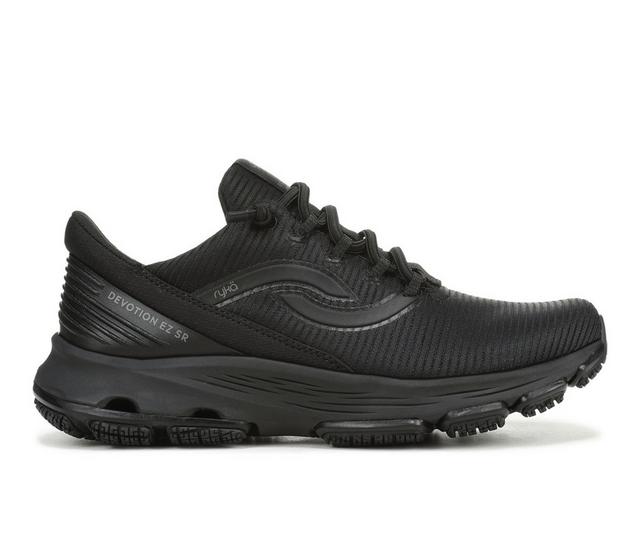 Women's Ryka Devotion Ez Slip Resistant Walking Shoes in Black/Black color