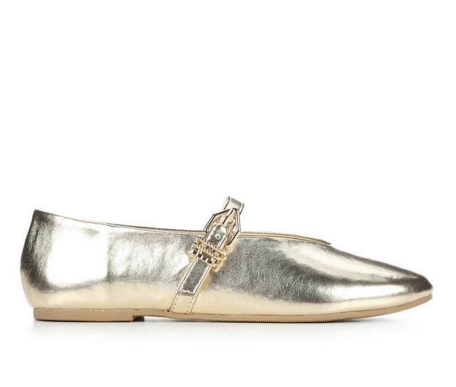 Women's Soda Pandro Flats in Gold color