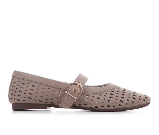 Women's Soda Sheila Flats in Taupe Suede color