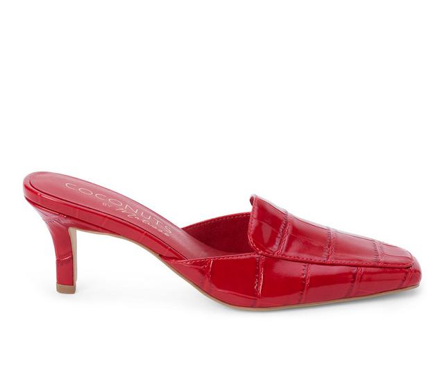 Women's Coconuts by Matisse Davey Heeled Mules in Red Croc color